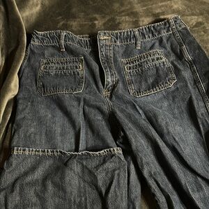 Old Navy Blue Flare Wide Leg Jeans